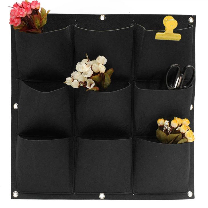 12 lommer Veggmontert dekorativ vertikal hengende plantekasse
